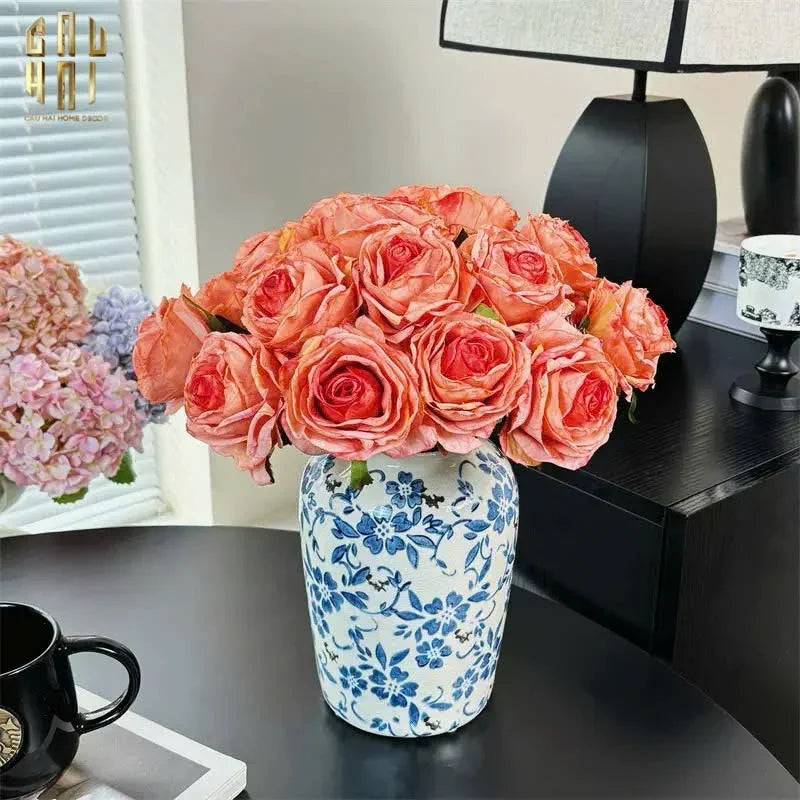 Set 5 Cành Hoa Hồng Monet Garden Rose-CẬU HAI HOME DECOR