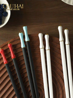 Set 5 Đôi Đũa Sợi Thuỷ Tinh Azure Classic PET Chopsticks 24cm-Dinner Cutlery Set Dao Muỗng Nĩa-CẬU HAI HOME DECOR