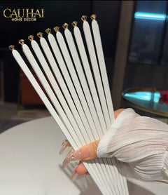 Set 5 Đôi Đũa Sợi Thuỷ Tinh - Diamond Gold Antibacterial Chopsticks 24cm-Dinner Cutlery Set Dao Muỗng Nĩa-CẬU HAI HOME DECOR