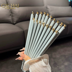 Set 5 Đôi Đũa Sợi Thuỷ Tinh - Diamond Gold Antibacterial Chopsticks 24cm-Dinner Cutlery Set Dao Muỗng Nĩa-CẬU HAI HOME DECOR