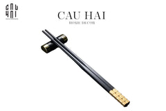 Set 5 Đôi Đũa Sợi Thuỷ Tinh - Facetté Gold Chopsticks 27cm-Dinner Cutlery Set Dao Muỗng Nĩa-CẬU HAI HOME DECOR