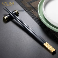 Set 5 Đôi Đũa Sợi Thuỷ Tinh - Facetté Gold Chopsticks 27cm-Dinner Cutlery Set Dao Muỗng Nĩa-CẬU HAI HOME DECOR