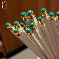 Set 5 Đôi Đũa Sợi Thuỷ Tinh Golden Jade PET Chopsticks 27cm-CẬU HAI HOME DECOR
