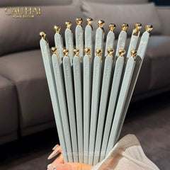 Set 5 Đôi Đũa Sợi Thuỷ Tinh - Love Heart Antibacterial Chopsticks 24cm-Dinner Cutlery Set Dao Muỗng Nĩa-CẬU HAI HOME DECOR