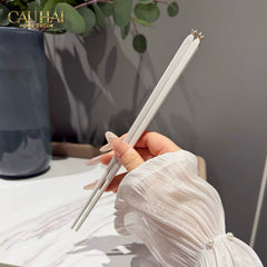 Set 5 Đôi Đũa Sợi Thuỷ Tinh - Love Heart Antibacterial Chopsticks 24cm-CẬU HAI HOME DECOR