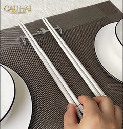 Set 5 Đôi Đũa Sợi Thuỷ Tinh Opaline Classic PET Chopsticks 24cm-Dinner Cutlery Set Dao Muỗng Nĩa-CẬU HAI HOME DECOR