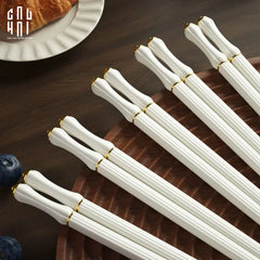 Set 5 Đôi Đũa Sợi Thuỷ Tinh Opaline Classic PET Chopsticks 24cm-Dinner Cutlery Set Dao Muỗng Nĩa-CẬU HAI HOME DECOR