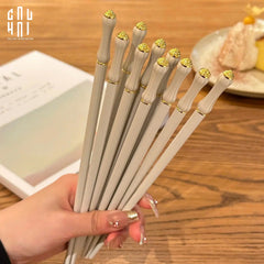 Set 5 Đôi Đũa Sợi Thuỷ Tinh Opaline Classic PET Chopsticks 24cm-Dinner Cutlery Set Dao Muỗng Nĩa-CẬU HAI HOME DECOR