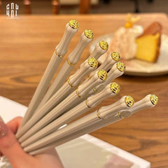 Set 5 Đôi Đũa Sợi Thuỷ Tinh Opaline Classic PET Chopsticks 24cm-Dinner Cutlery Set Dao Muỗng Nĩa-CẬU HAI HOME DECOR