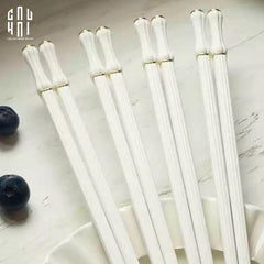 Set 5 Đôi Đũa Sợi Thuỷ Tinh Opaline Classic PET Chopsticks 24cm-Dinner Cutlery Set Dao Muỗng Nĩa-CẬU HAI HOME DECOR