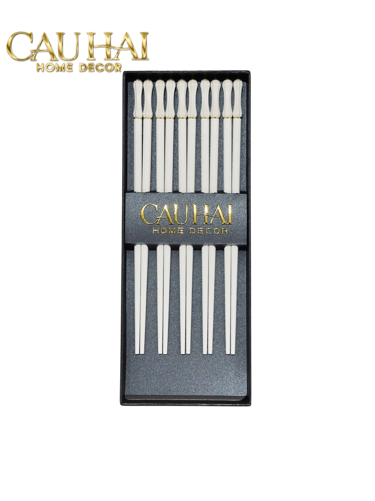 Set 5 Đôi Đũa Sợi Thuỷ Tinh Opaline Classic PET Chopsticks 24cm-Dinner Cutlery Set Dao Muỗng Nĩa-Đối tác tại Trung Quốc theo từng đơn đặt hàng-CẬU HAI HOME DECOR