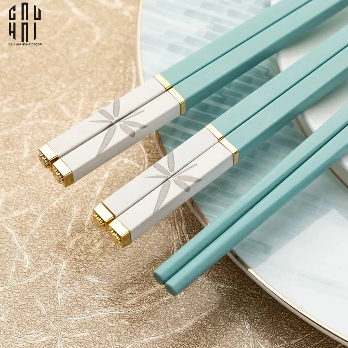 Set 5 Đôi Đũa Sợi Thuỷ Tinh - Sky Dragonfly Chopsticks 27cm-LY THỦY TINH-CẬU HAI HOME DECOR