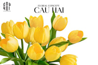 Set 5 Hoa Tulip Lemonlight Grace-Hoa Lụa-CẬU HAI HOME DECOR