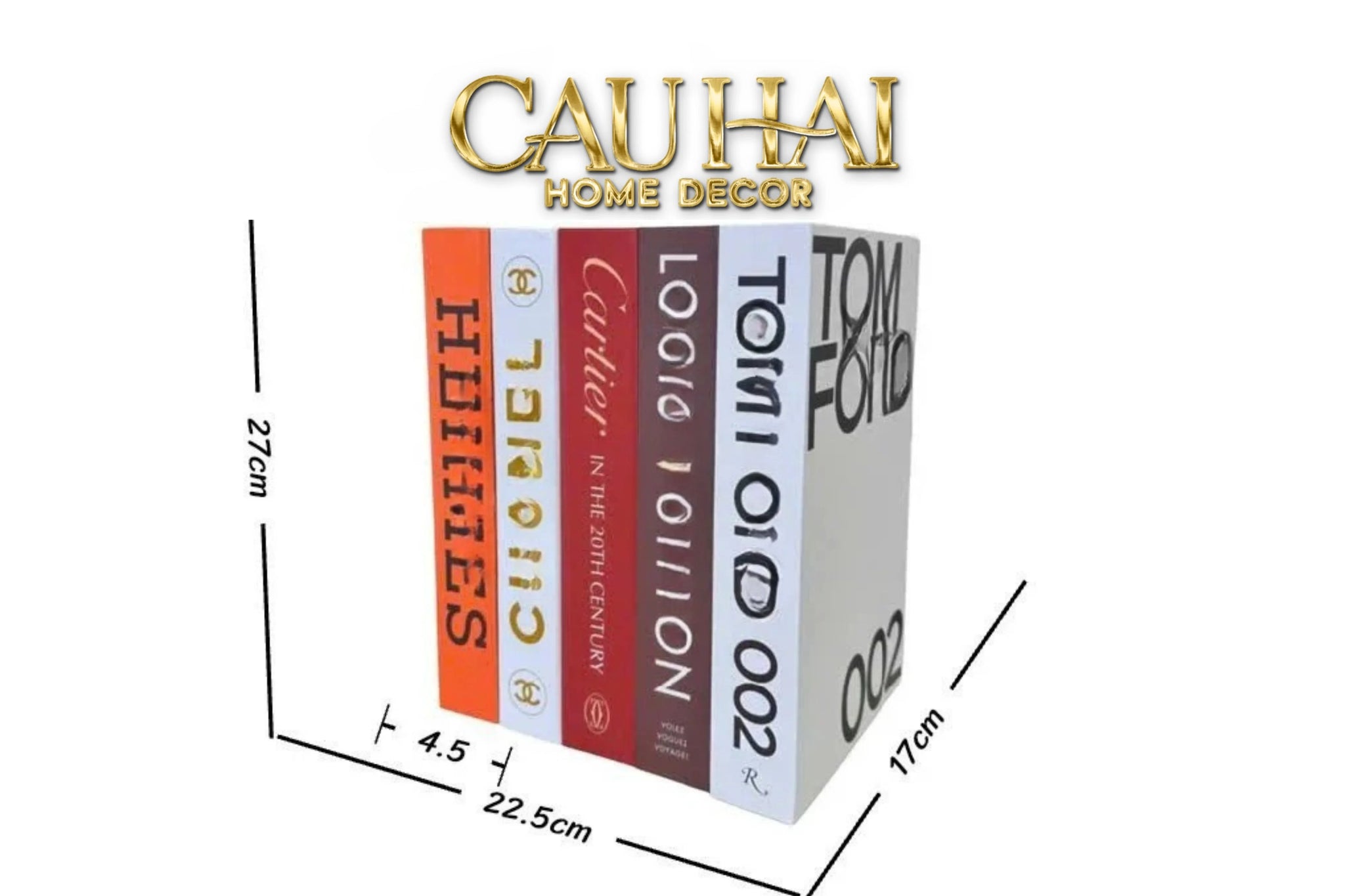 Set 5 Sách Mô Hình Lux Brand-SÁCH TRANG TRÍ-CẬU HAI HOME DECOR