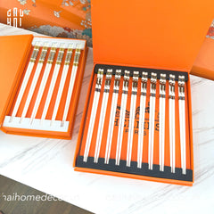 Set 6 Đôi Đũa Sứ H Class Signature H Mosaique Couture Ceramic Chopsticks Set-Dinner Cutlery Set Dao Muỗng Nĩa-CẬU HAI HOME DECOR