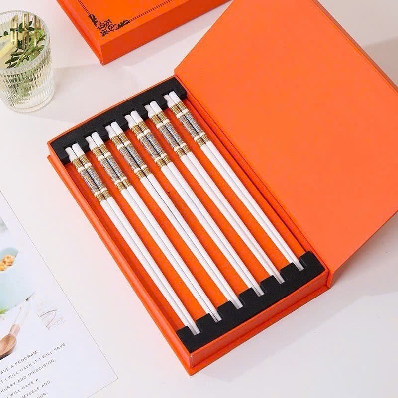 Set 6 Đôi Đũa Sứ H Class Signature H Mosaique Couture Ceramic Chopsticks Set-Dinner Cutlery Set Dao Muỗng Nĩa-CẬU HAI HOME DECOR