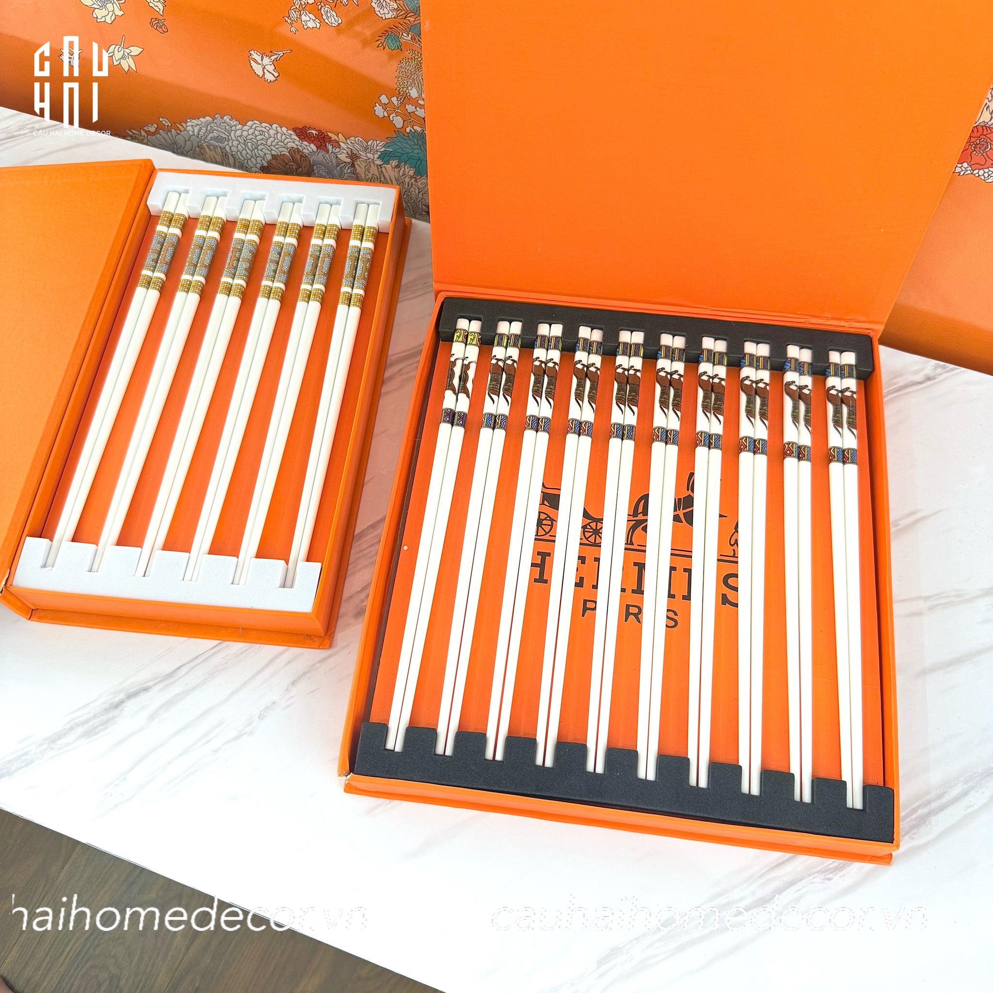 Set 6 Đôi Đũa Sứ H Class Signature H Mosaique Couture Ceramic Chopsticks Set-CẬU HAI HOME DECOR
