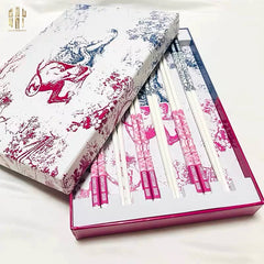 Set 6 Đôi Đũa Sứ Jungle Couture Ceramic Chopsticks Set-Dinner Cutlery Set Dao Muỗng Nĩa-CẬU HAI HOME DECOR