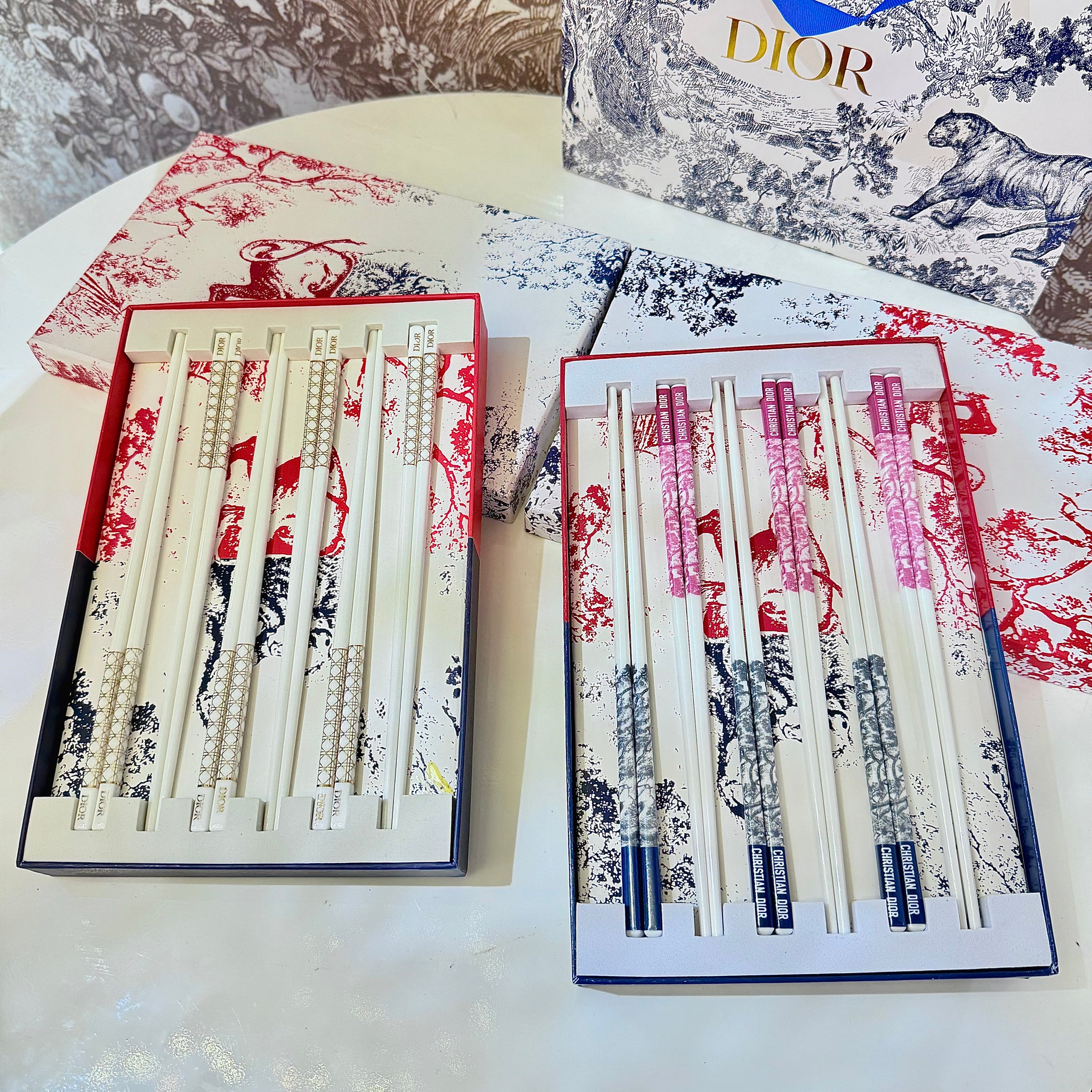Set 6 Đôi Đũa Sứ Maxi Cannage Couture Ceramic Chopsticks Set-Dinner Cutlery Set Dao Muỗng Nĩa-CẬU HAI HOME DECOR