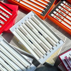 Set 6 Đôi Đũa Sứ Maxi Cannage Couture Ceramic Chopsticks Set-Dinner Cutlery Set Dao Muỗng Nĩa-CẬU HAI HOME DECOR