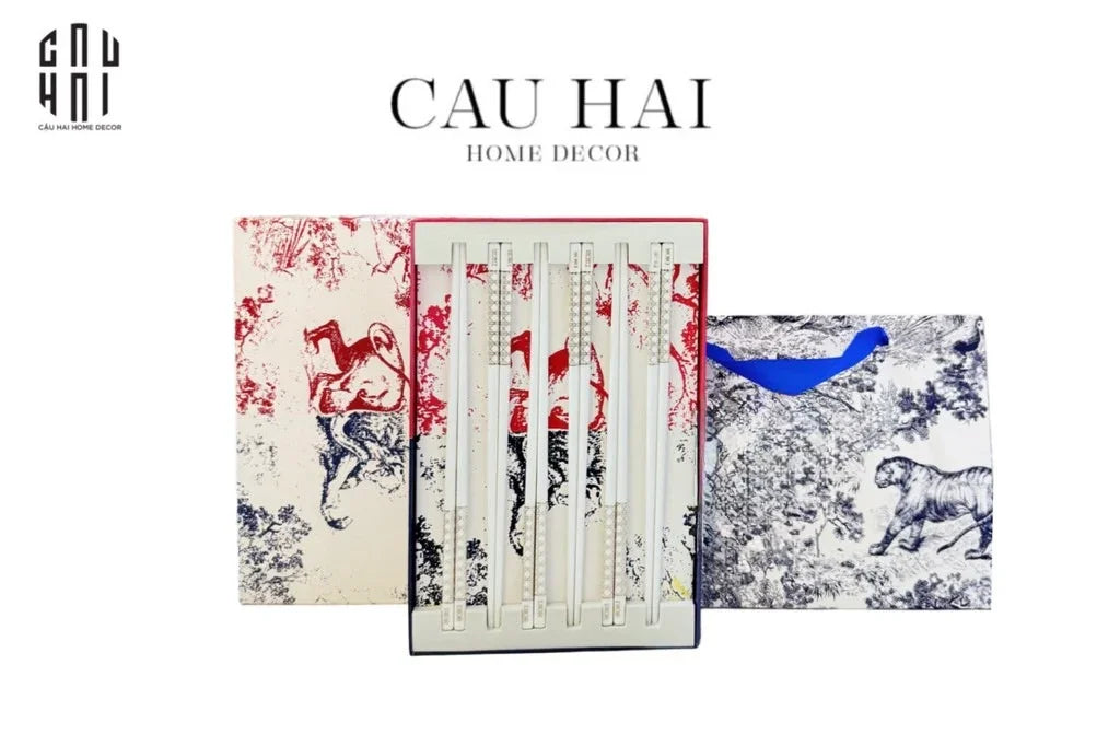 Set 6 Đôi Đũa Sứ Maxi Cannage Couture Ceramic Chopsticks Set-CẬU HAI HOME DECOR