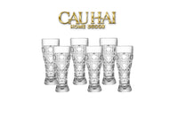 Set 6 Ly Bia Thuỷ Tinh Cristalleries Facetté - Cannage Highball 500Ml-CẬU HAI HOME DECOR
