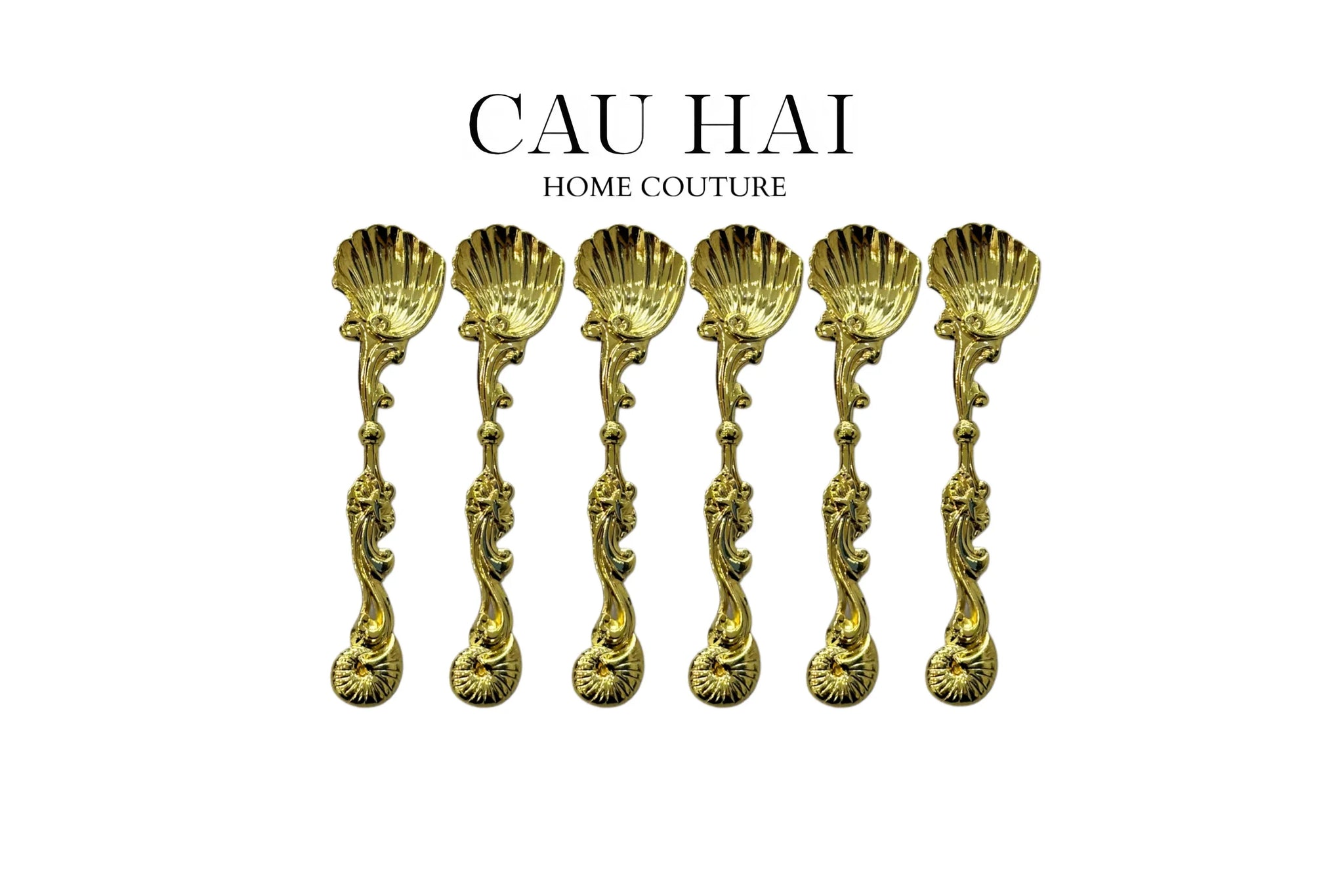 SET 6 MUỖNG SHELL GOLD - LUMIÈRE COFFEE SPOON