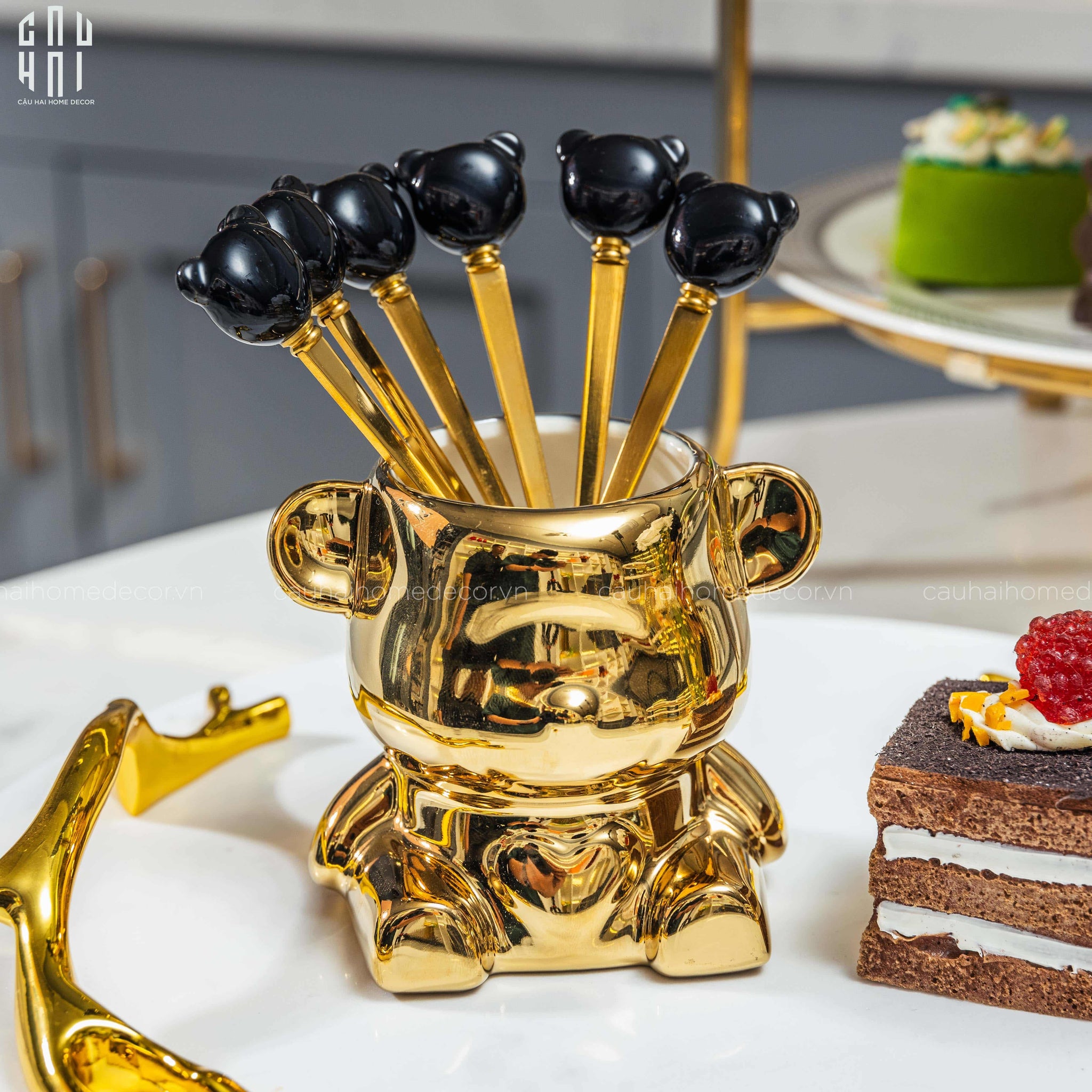 SET 6 MUỖNG TRÁNG MIỆNG CUTIE BEAR-CẬU HAI HOME DECOR