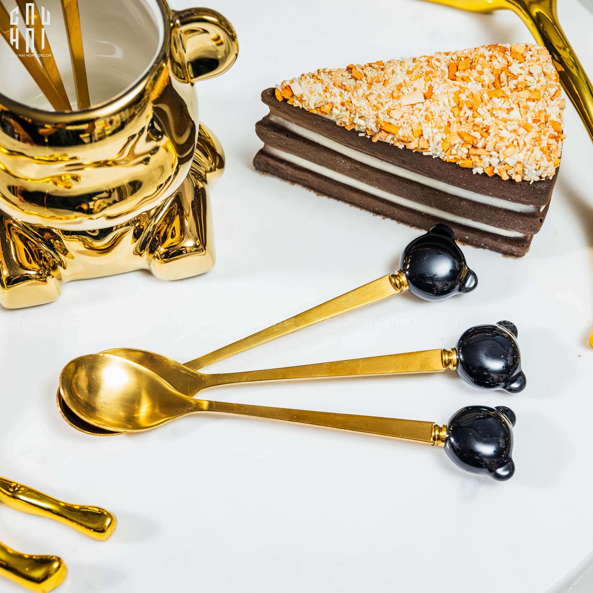 SET 6 MUỖNG TRÁNG MIỆNG CUTIE BEAR-CẬU HAI HOME DECOR