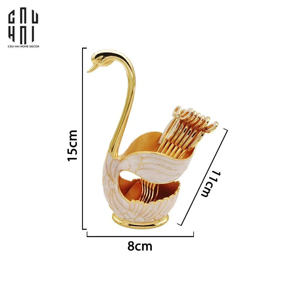 SET 6 MUỖNG TRÁNG MIỆNG GOLDEN SWAN PREMIUM