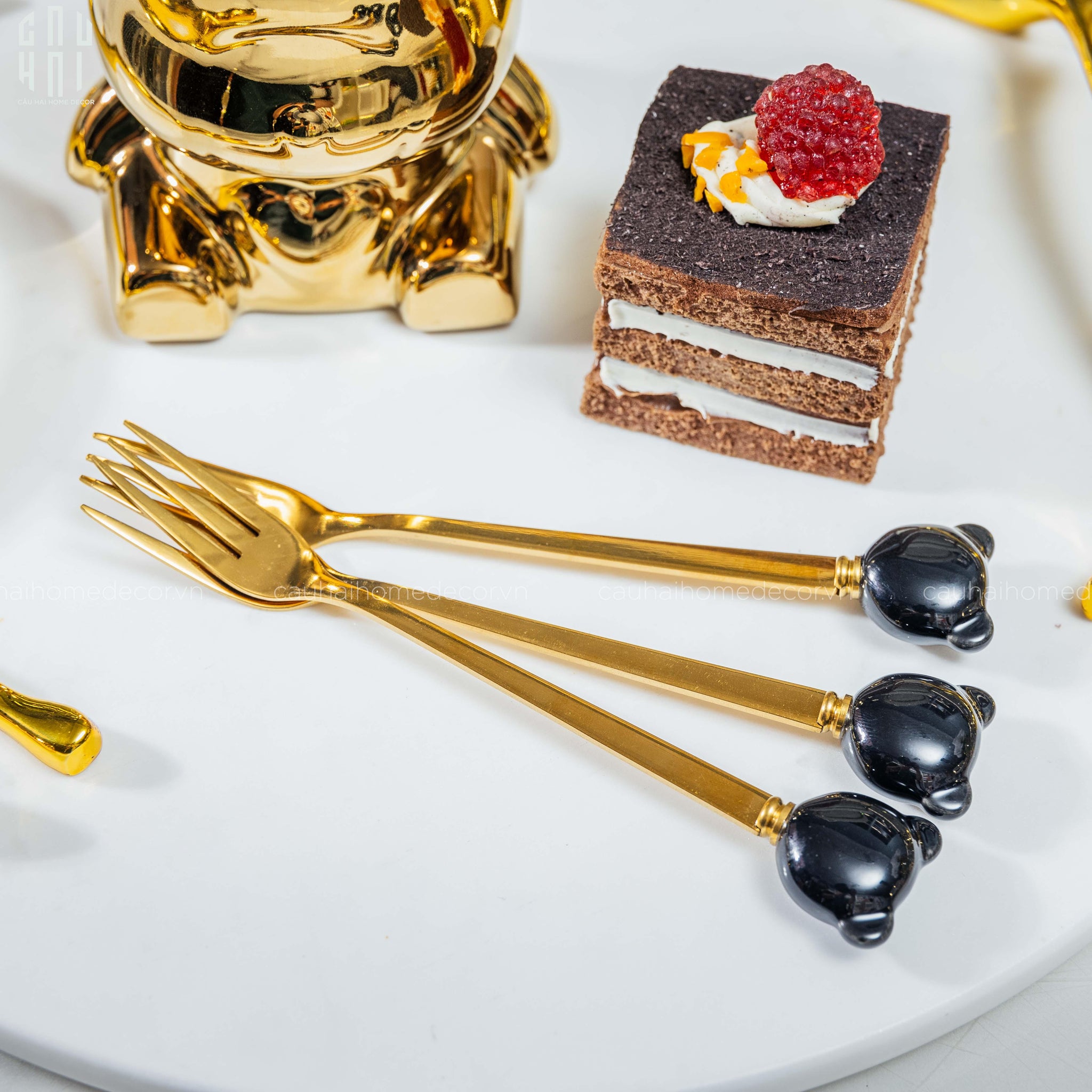 SET 6 NĨA TRÁNG MIỆNG CUTIE BEAR-CẬU HAI HOME DECOR