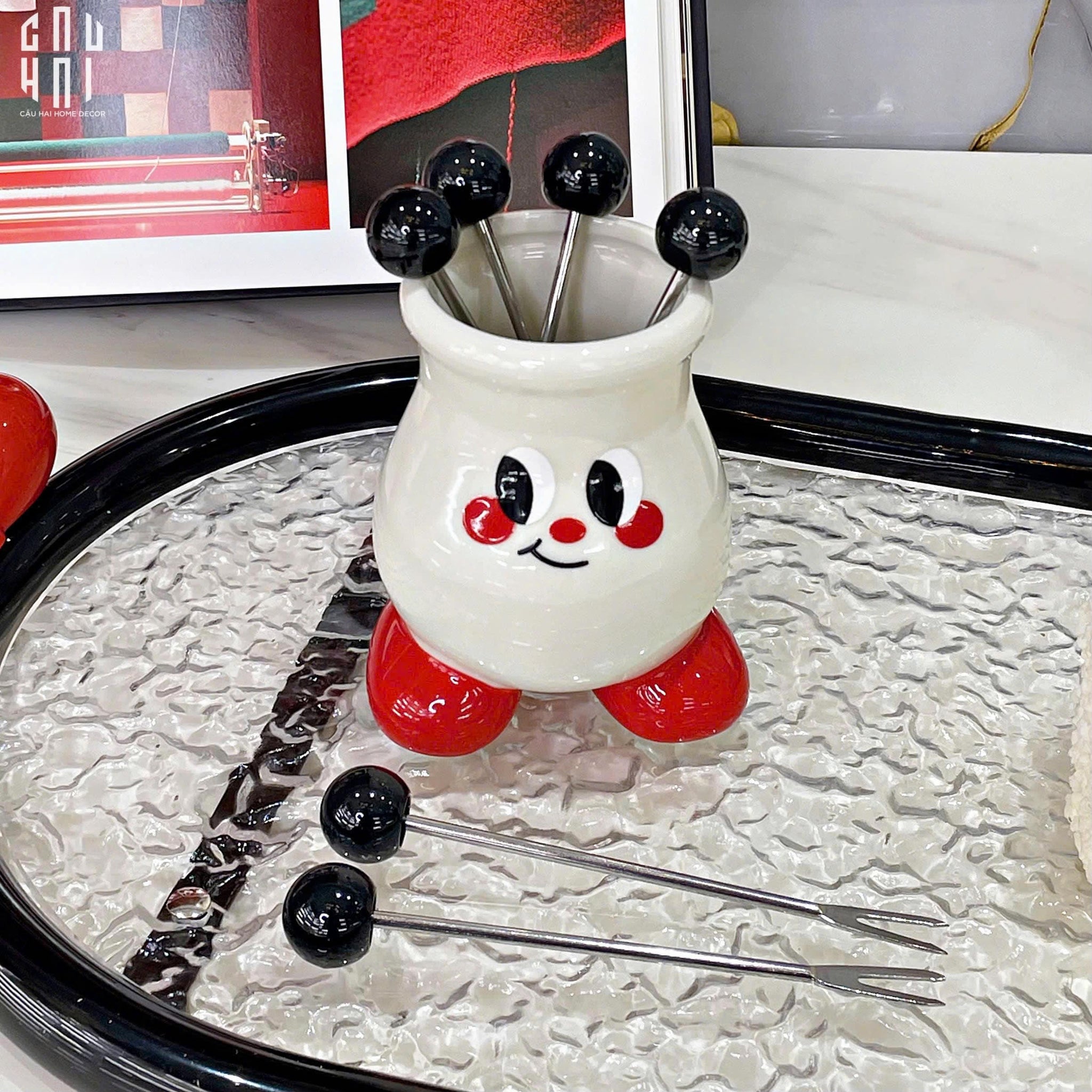 SET 6 NĨA TRÁNG MIỆNG CUTIE PENGUIN - CẬU HAI HOME DECOR