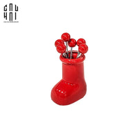 Set 6 Nĩa Tráng Miệng Red Boot-Dinner Cutlery Set Dao Muỗng Nĩa-CẬU HAI HOME DECOR