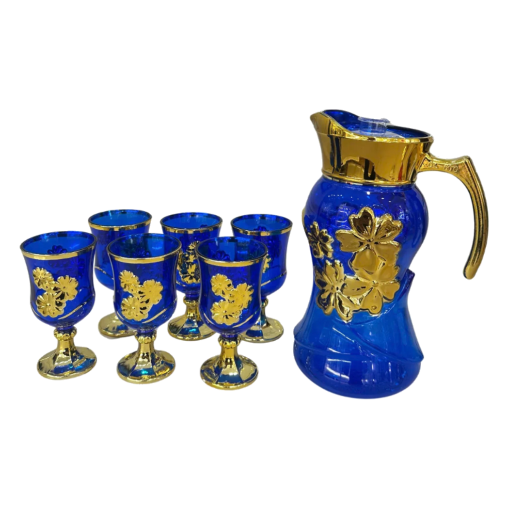 Set Binh Nuoc Thuy Tinh Grand Marquis Bleu Saphir Glass 7pcs