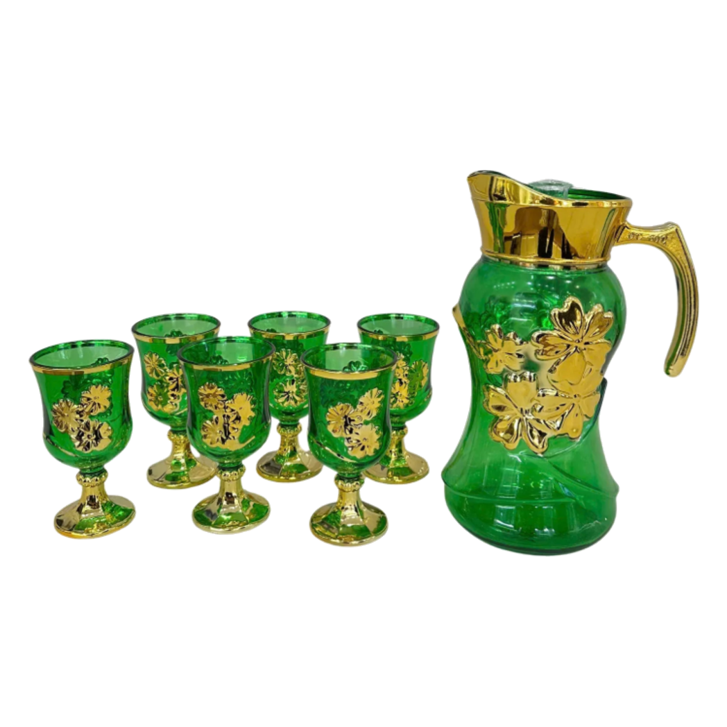 Set Binh Nuoc Thuy Tinh Grand Marquis Vert Jade Glass 7pcs