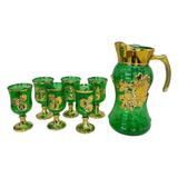 Set Binh Nuoc Thuy Tinh Grand Marquis Vert Jade Glass 7pcs-Set bình nước Carafe & Glassware Ensemble-CẬU HAI HOME DECOR-CẬU HAI HOME DECOR