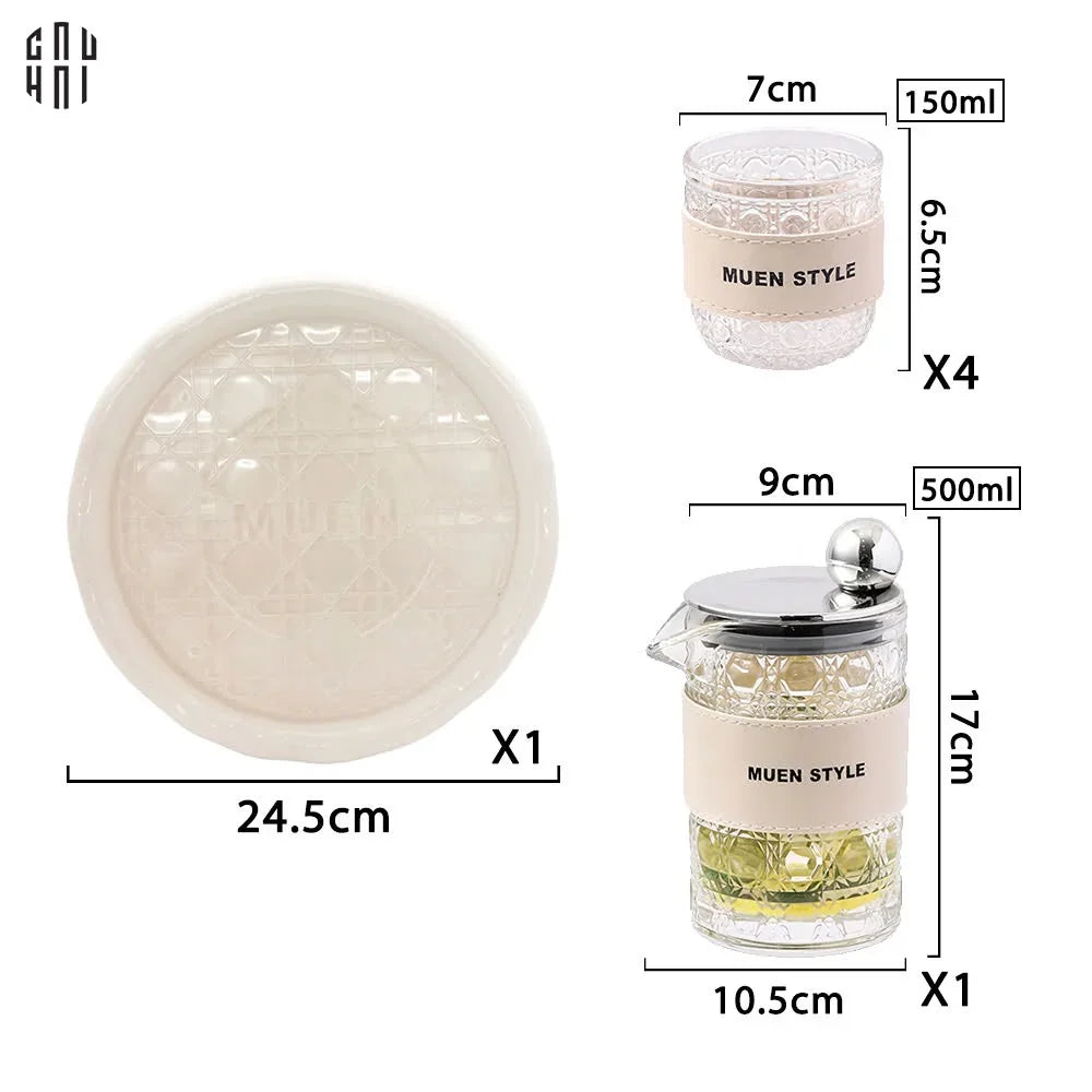 SET BÌNH NƯỚC THUỶ TINH JANIE 6PCS