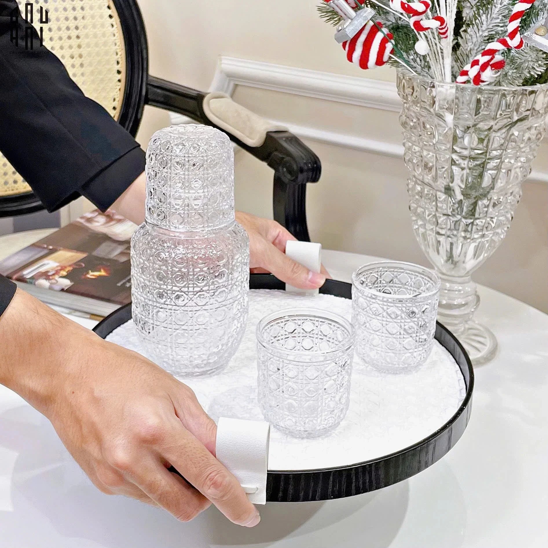 Set Bình Rót Liquor Cristallerie Atélier Cannage Facetté Up-CẬU HAI HOME DECOR