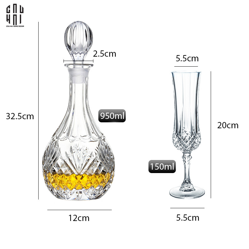 SET BÌNH RƯỢU LOUIS giảm 40 - CẬU HAI HOME DECOR
