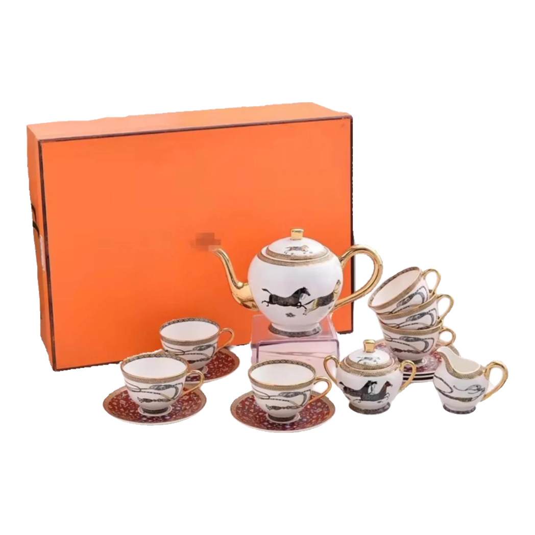 Maison Couture - Set Bình Trà H Class Legacy  Équestre Héritage Harnais · Théière Ronde 15Pcs Tea Set