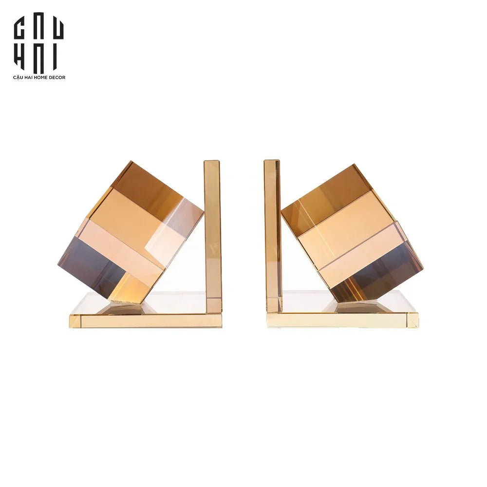 SET CHẶN SÁCH CRYSTAL RUBIK-CẬU HAI HOME DECOR