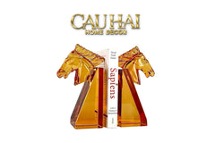 Set Chặn Sách Pha Lê Cavallier Ambré-CẬU HAI HOME DECOR