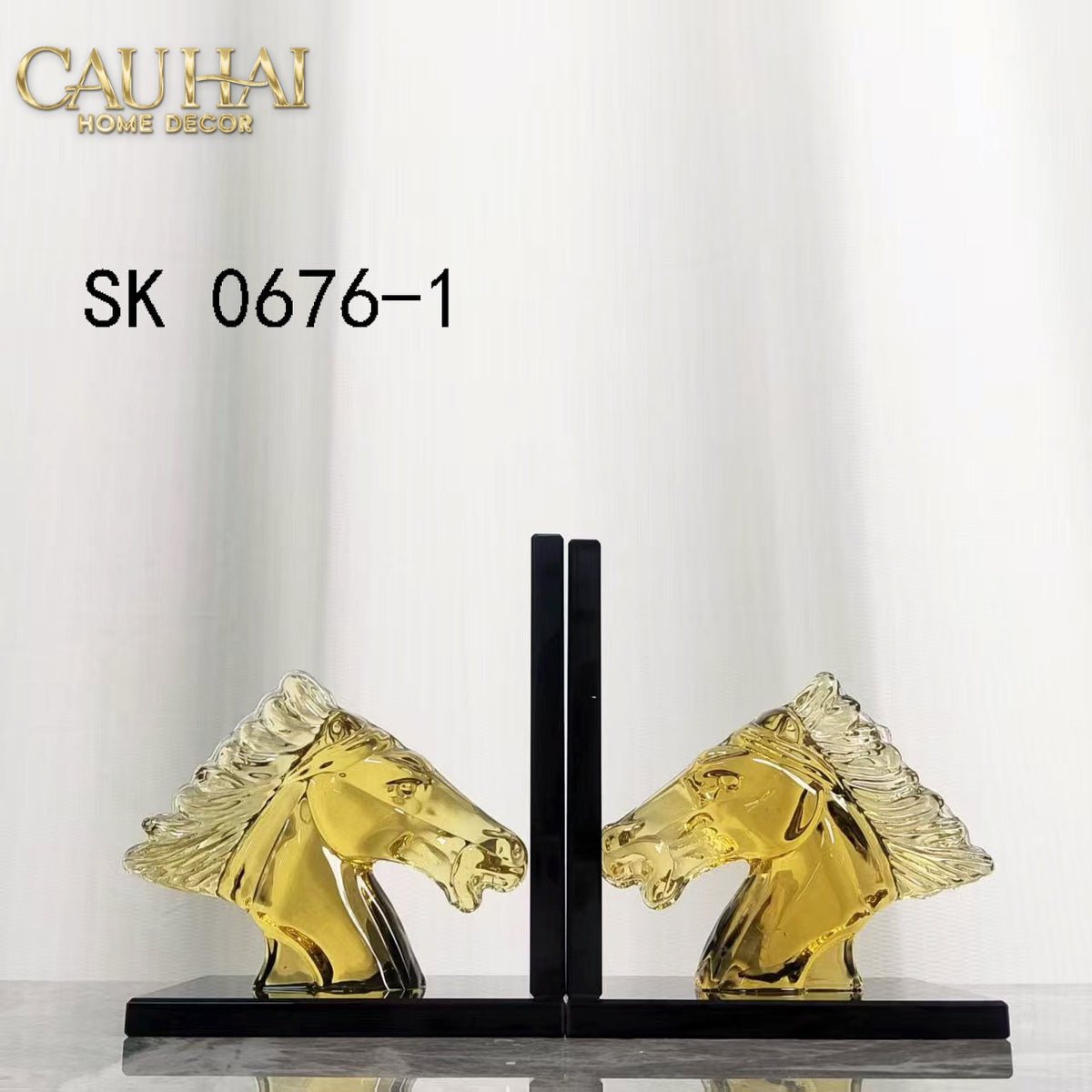 Set Chặn Sách Pha Lê Cristalleries Ésquetre De Cheval-TƯỢNG TRANG TRÍ-CẬU HAI HOME DECOR