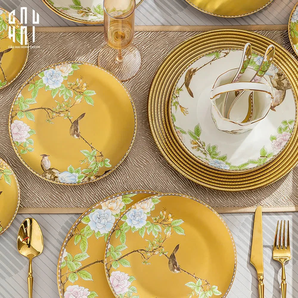 SET CHÉN DĨA HOÀNG KIM 60PCS