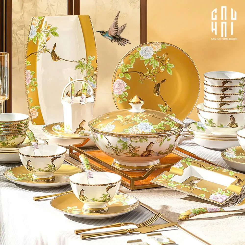 SET CHÉN DĨA HOÀNG KIM 60PCS