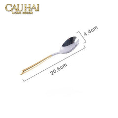 Set Dao Muỗng Nĩa 4 Món Élégance Allure Gilded Silver Dualité Premium Cutlery 4pcs-Dinner Cutlery Set Dao Muỗng Nĩa-CẬU HAI HOME DECOR
