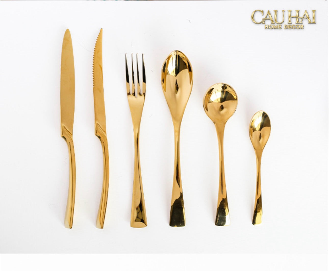 Set Dao Muỗng Nĩa 4 Món H Class Golden Attelage Noble Dinner Cutlery 4pcs-CẬU HAI HOME DECOR