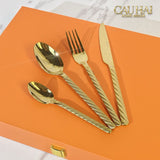Set Dao Muỗng Nĩa 4 Món Impérial Sand Gold H Class Dinner Cutlery 4pcs-Dinner Cutlery Set Dao Muỗng Nĩa-CẬU HAI HOME DECOR