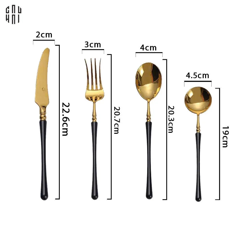 Set Dao Muỗng Nĩa 4 Món Phantom Glamour Trident Couture Dinner Cutlery 4Pcs-Dinner Cutlery Set Dao Muỗng Nĩa-CẬU HAI HOME DECOR