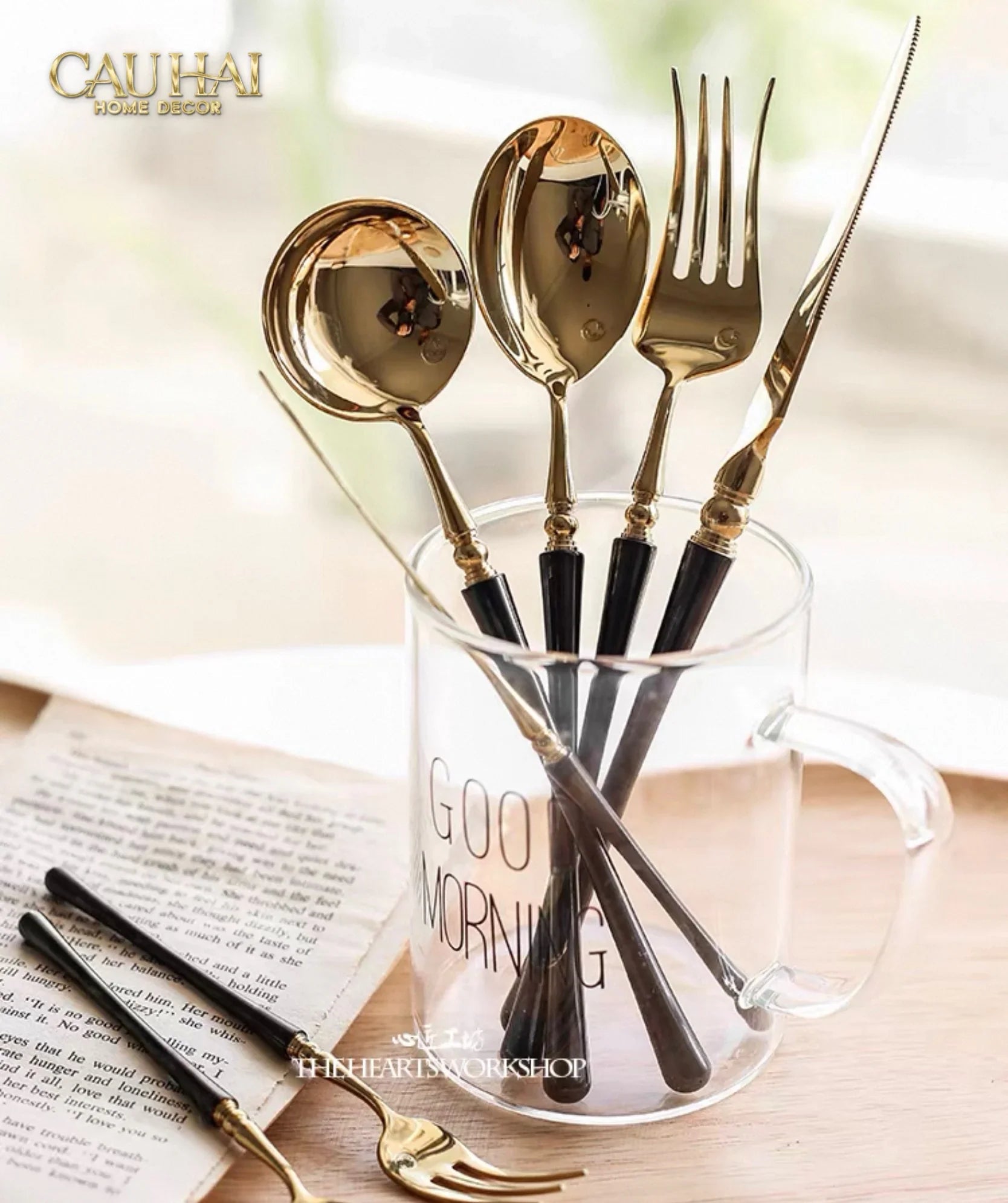 Set Dao Muỗng Nĩa 4 Món Phantom Glamour Trident Couture Dinner Cutlery 4Pcs-Dinner Cutlery Set Dao Muỗng Nĩa-CẬU HAI HOME DECOR